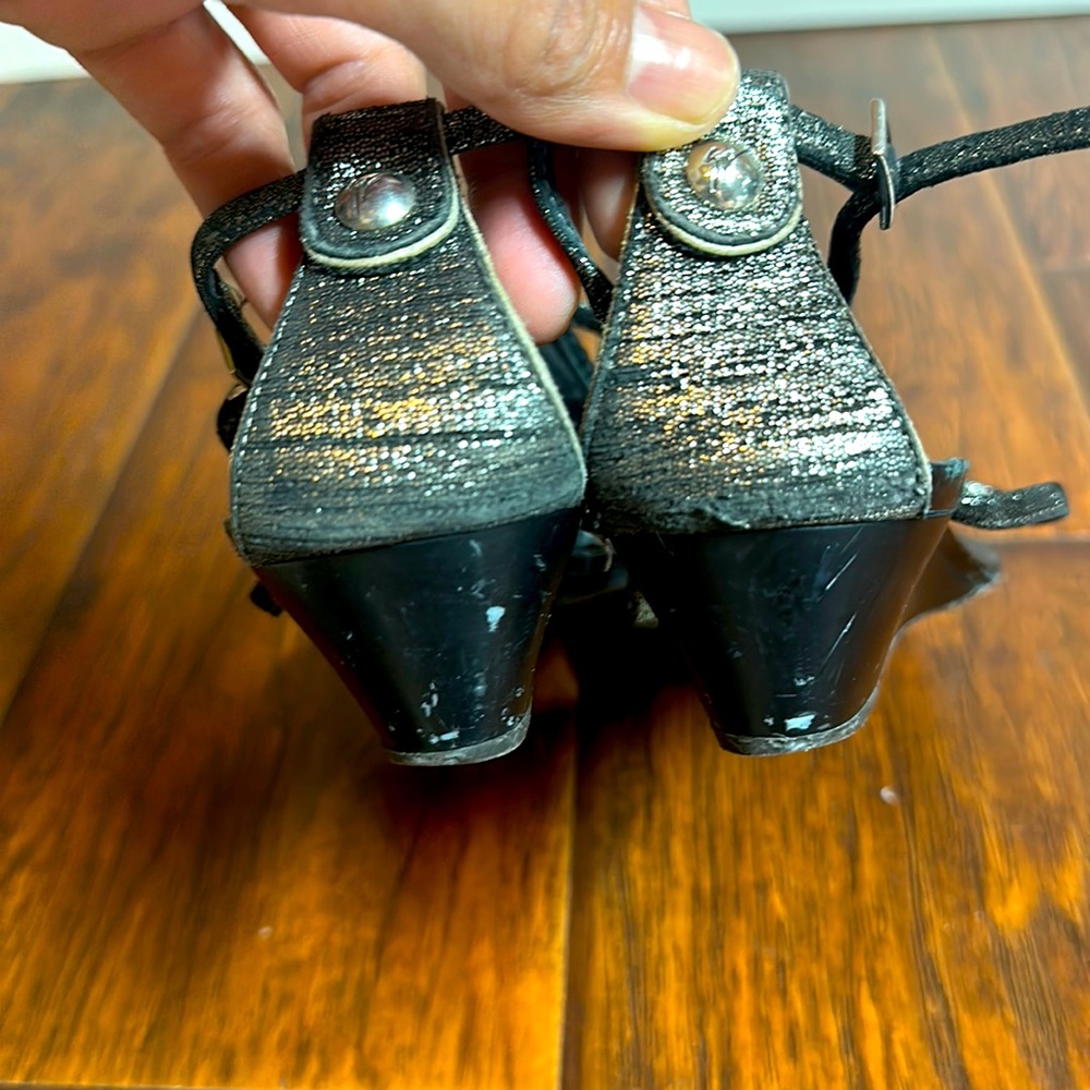 Vintage Giuseppe Zanotti crystal thong sandals with kitten heel